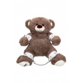 Бондажный набор: бурый мишка с белыми оковами и наручниками - Pecado - купить с доставкой в Чебоксарах