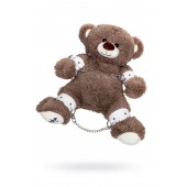 Бондажный набор: бурый мишка с белыми оковами и наручниками - Pecado - купить с доставкой в Чебоксарах