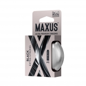 Черные утолщенные презервативы MAXUS Extra Strong с железным кейсом - 3 шт. - Maxus - купить с доставкой в Чебоксарах