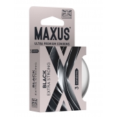 Черные утолщенные презервативы MAXUS Extra Strong с железным кейсом - 3 шт. - Maxus - купить с доставкой в Чебоксарах