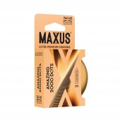 Точечные презервативы MAXUS 2000 Amazing Dots с железным кейсом - 3 шт. - Maxus - купить с доставкой в Чебоксарах