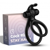 Черное эрекционное виброкольцо с подхватом мошонки Stay Hard - Boys of Toys - в Чебоксарах купить с доставкой