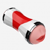 Двусторонний мастурбатор в колбе Power Grip Cup - вагина и ротик - Boys of Toys - в Чебоксарах купить с доставкой Двусторонний мастурбатор в колбе Power Grip Cup - вагина и ротик - Boys of Toys - в Чебоксарах купить с доставкой