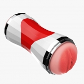 Двусторонний мастурбатор в колбе Power Grip Cup - вагина и ротик - Boys of Toys - в Чебоксарах купить с доставкой Двусторонний мастурбатор в колбе Power Grip Cup - вагина и ротик - Boys of Toys - в Чебоксарах купить с доставкой