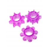 Набор из 3 лиловых эрекционных колец различной формы - Erowoman-Eroman - в Чебоксарах купить с доставкой