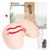 Мастурбатор-полуторс с двойным слоем материала и вибрацией Jenny Onahole Real Hips - KOKOS - в Чебоксарах купить с доставкой