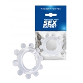 Прозрачное эрекционное кольцо со стимулирующими шариками - Sex Expert - в Чебоксарах купить с доставкой
