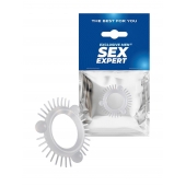 Эластичное эрекционное кольцо с 3 шариками и шипами - Sex Expert - в Чебоксарах купить с доставкой