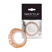 Эрекционное кольцо с бежевыми «ресничками» - Sextaz - в Чебоксарах купить с доставкой