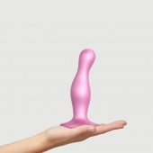 Розовая насадка Strap-On-Me Dildo Plug Curvy size M - Strap-on-me - купить с доставкой в Чебоксарах