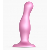 Розовая насадка Strap-On-Me Dildo Plug Curvy size M - Strap-on-me - купить с доставкой в Чебоксарах