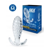 Прозрачная анальная пробка с шишечками - 8 см. - Sex Expert