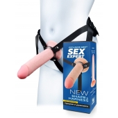 Мужской полый страпон на регулируемых ремешках - 22 см. - Sex Expert - купить с доставкой в Чебоксарах