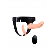 Женский страпон с 2 насадками, вибрацией и пультом ДУ - Erowoman-Eroman - купить с доставкой в Чебоксарах