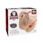 Телесный мастурбатор с вибрацией Double Pounder Vibrating Squeeze Stroker - Pipedream - в Чебоксарах купить с доставкой
