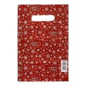 Красный подарочный новогодний пакет с вырубной ручкой (20х30 см) - Сима-Ленд - купить с доставкой в Чебоксарах