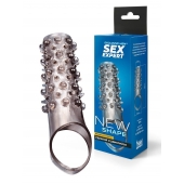 Дымчатая насадка на пенис с шипами и выпуклостями - 12 см. - Sex Expert - в Чебоксарах купить с доставкой