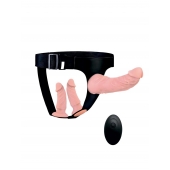 Женский страпон с 3 насадками и вибрацией - Erowoman-Eroman - купить с доставкой в Чебоксарах