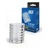 Прозрачная сквозная насадка на пенис с ребрышками - Sex Expert - в Чебоксарах купить с доставкой