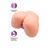 Телесный мастурбатор в форме попки с 2 любовными входами - No Name - в Чебоксарах купить с доставкой