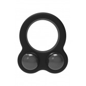 Черное эрекционное кольцо с утяжелителями Cockring Dual Weight - Dream Toys - в Чебоксарах купить с доставкой