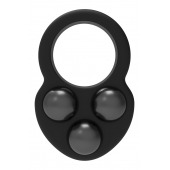 Черное эрекционное кольцо с утяжелителями - Dream Toys - в Чебоксарах купить с доставкой