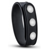 Черное эрекционное кольцо на кнопках - Blush Novelties - в Чебоксарах купить с доставкой