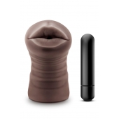 Коричневый мастурбатор-ротик Krystal Vibrating Masturbator - Blush Novelties - в Чебоксарах купить с доставкой