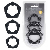 Набор из 3 эрекционных колец Beaded Silicone Cockring Set - Shots Media BV - в Чебоксарах купить с доставкой