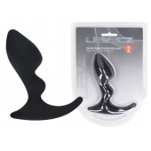Черная анальная пробка для массажа простаты Double Ripple Silicone Prostate Massager - Shots Media BV - в Чебоксарах купить с доставкой