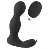 Черная анальная пробка с вибрацией, вращением и пультом ДУ RC Butt Plug with 2 Functions - Orion - в Чебоксарах купить с доставкой