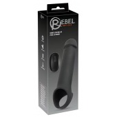 Черная вибронасадка для пениса с хомутом для мошонки и пультом ДУ Remote Controlled Penis Extension - Orion - в Чебоксарах купить с доставкой