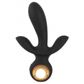 Черный вибратор с функцией расширения Inflatable Triple Vibrator - 18,9 см. - Orion