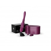 Фиолетовая секс-машина с функцией нагрева, насадками и присоской Sesh - Zalo - купить с доставкой в Чебоксарах