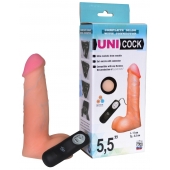 Фаллическая насадка Харнесс UNICOCK 5,5  с вибрацией - 17 см. - LOVETOY (А-Полимер) - купить с доставкой в Чебоксарах