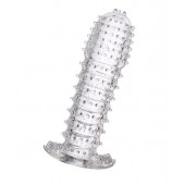 Гелевая прозрачная насадка c шипами - 12 см. - Toyfa Basic - в Чебоксарах купить с доставкой