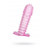 Гелевая розовая насадка с шипами - 12 см. - Toyfa Basic - в Чебоксарах купить с доставкой