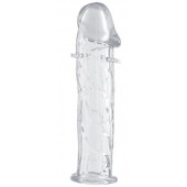 Гладкая прозрачная насадка с усиками под головкой - 12,5 см. - Toyfa Basic - в Чебоксарах купить с доставкой