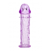 Гладкая фиолетовая насадка с усиками под головкой - 12,5 см. - Toyfa Basic - в Чебоксарах купить с доставкой