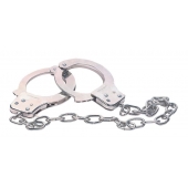 Наручники из металла с длинной цепочкой CHROME HANDCUFFS METAL HANDCUFFS W. KEY - NMC - купить с доставкой в Чебоксарах