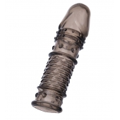 Дымчатая закрытая насадка ToyFa XLover с чешуйками и пупырышками - 13,5 см. - ToyFa - в Чебоксарах купить с доставкой