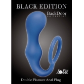 Синее эрекционное кольцо с анальной пробкой Double Pleasure Anal Plug - Lola Games - в Чебоксарах купить с доставкой