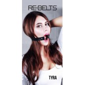 Чёрный кожаный чокер-кляп Tyra Black - Rebelts - купить с доставкой в Чебоксарах