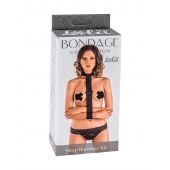 Ошейник с длинной лентой и наручниками Strap Bondage Kit Plus Size - Lola Games - купить с доставкой в Чебоксарах