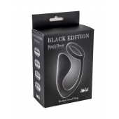Чёрное эрекционное кольцо с анальной пробкой Button Anal Plug - Lola Games - в Чебоксарах купить с доставкой