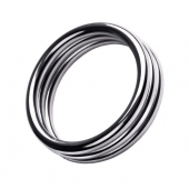 Металлическое эрекционное кольцо с рёбрышками размера L - ToyFa - в Чебоксарах купить с доставкой