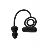 Чёрное эрекционное кольцо с вибропулькой и анальным хвостом - Erotist Adult Toys - в Чебоксарах купить с доставкой