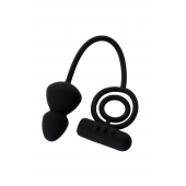 Чёрное эрекционное кольцо с вибростимулятором и анальным хвостом - Erotist Adult Toys - в Чебоксарах купить с доставкой