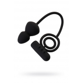 Чёрное эрекционное кольцо с вибростимулятором и анальным хвостом - Erotist Adult Toys - в Чебоксарах купить с доставкой