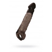 Чёрная насадка на пенис Tс подхватом - 19,5 см. - ToyFa - в Чебоксарах купить с доставкой